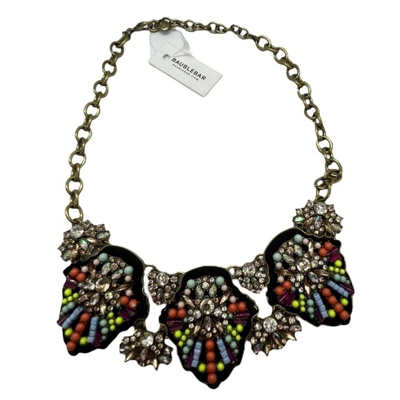 𝅺BAUBLEBAR Beaded Bejeweled Bob Statement Necklace Colorful - Picture 1 of 6